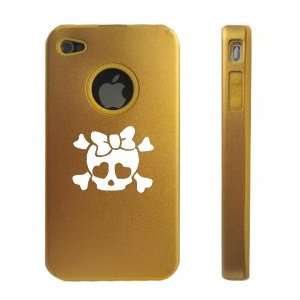  Apple iPhone 4 4S 4G Gold D52 Aluminum & Silicone Case 