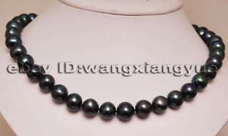 10MM Black Akoya Cultured Pearl necklace 18  