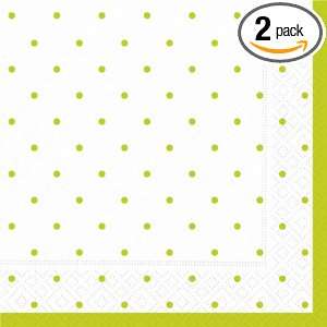   Swiss Dot Lime Green Luncheon Napkin, 20 Napkins per Pack, (Pack of 2