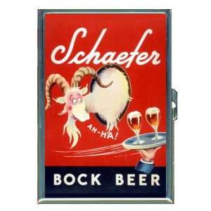  Schaefer Bock Beer Vintage Ad ID Holder, Cigarette Case or 