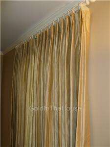   Pleated Fully Lined Custom SILK CURTAINS / DRAPES (2 panels) 34w x 91h