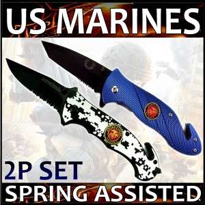SET Of 2pc Tactical Rescue Spring Assisted Pocket Knives Knife   090 