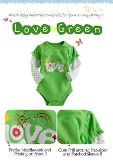 NWT Vaenait Baby Newborn & Baby Girls Cute Bodysuit  Love Green 