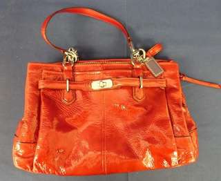 NEW AUTHENTIC COACH Chelsea Patent LEATHER Purse Paprika 18960 FREE 