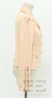 Dolce & Gabbana Peach Studded Denim Jacket Size 28/42  