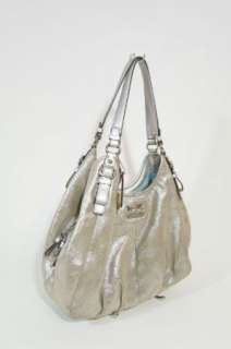 Coach 16503 Madison Silver Leather Maggie Shoulder Bag  
