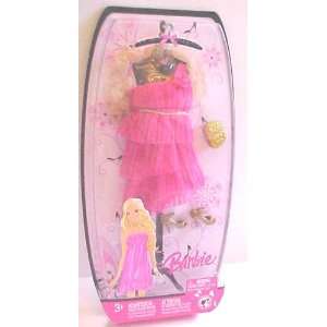  Barbie Night out on town Pink Dress with Gold handbag and 