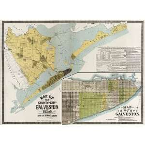  Antique Map of Galveston, Texas (1891) by Island City 