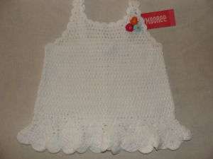 Gymboree FLORAL REEF White Crochet Flower Tank Top Shirt NWT 2T  