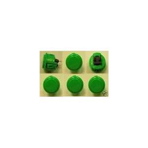 6 pc Set of Green Sanwa Push Buttons OBSF 30 Everything 