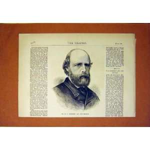  Portrait Robinson Mp Bristol Old Print 1870