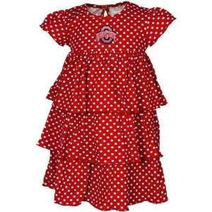   Buckeyes Infant Girls Scarlet Polka Dot Natasha Dress & Bloomers Set
