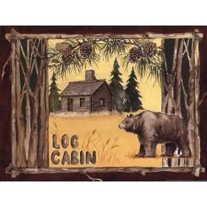  Log Cabin Bear by Anita Phillips 16x12