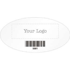  Custom Label With Logo and Barcode, 1.5 x 3 Polyester 