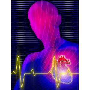  Heartbeat by Heart with Silhouetted Person Photographic 