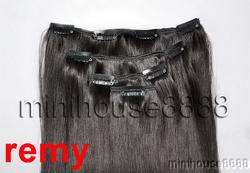 20x43REMY HUMAN HAIR CLIP IN EXTENSION #1B,10pc&160g  
