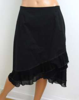 Neesh by DAR Black Ruffle Cotton Skirt Medium  