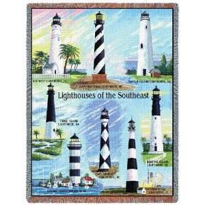 Lighthouses of Southeast Tapestry Throw Blanket 