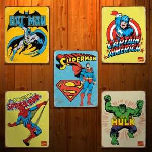  Marvel DC Comics Superhero Signs Set