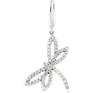  Clevereves 14K White Gold 1 3 Ct Tw Diamond Dragonfly 