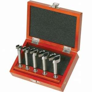 New 5 pc Deluxe HSS Forstner Bit Set with Case Similar to Small Hole 