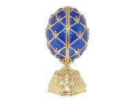 Swarovski Crystal Blue Russian Faberge Egg with Basket  