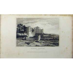  C1848 Upnor Castle Kent Boats River Dugdales Old Print 