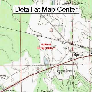   Map   Safford, Alabama (Folded/Waterproof)