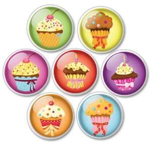  Decorative Push Pins or Magnets 7 Small Cupcakes Kitchen 