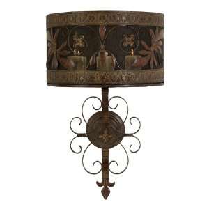    Mirrow Backed Metal Candle Wall Sconce Décor