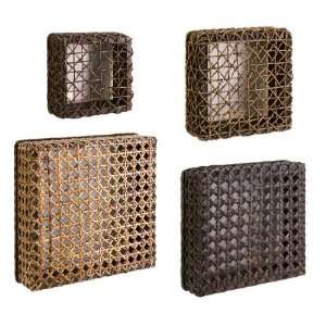  Set of 4 Decorative Woven Wall Cubes Assorted Sizes