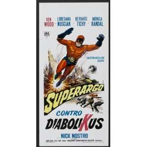  Superargo Versus Diabolicus Poster Movie Italian 13x28 