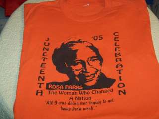 ROSA PARKS Tribute & Celebration Orange T Shirt Size XL  