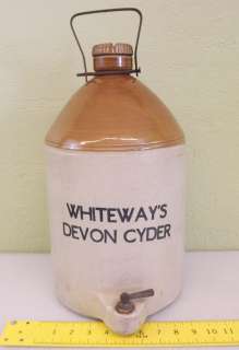Description Vintage Whiteways Devon Cyder Crock Dispenser Ceramic Jug