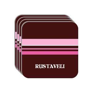 Personal Name Gift   RUSTAVELI Set of 4 Mini Mousepad Coasters (pink 