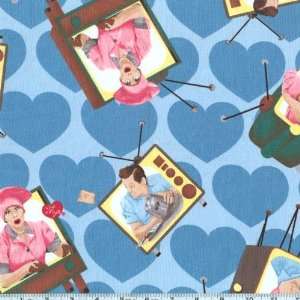  45 Wide I Love Lucy Chocolate Factory Retro TV Sets Blue 