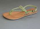 URBAN OUTFITTERS ECOTE GREEN LEATHER THONGS SANDALS 8