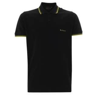 Ben Sherman Polo T Shirt Romford Retro Black/Yellow  