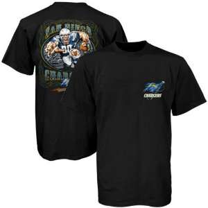 NFL San Diego Chargers Black Runback Graphic T shirt  