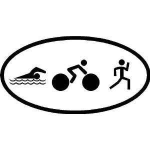  Triathlon swim bike run Logo Vinyl Wall Decal