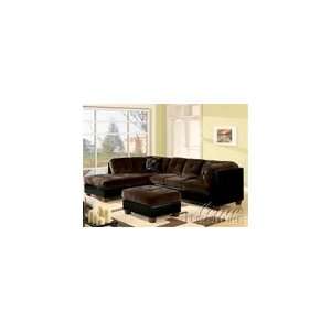  Deltona Ultra Plush Sectional Sofa in Brown Microfiber and 