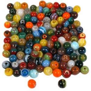 30 Grams Swirl Lampwork Round Glass Beads Assorted Mix  
