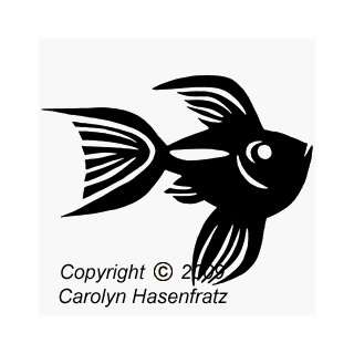    Goldfish Small Unmounted Rubber Stamp Arts, Crafts & Sewing