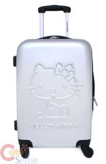 Sanrio Hello Kitty Trolley Bag Emblms Luggage Silver Metal 2