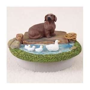  Red Dachshund Candle Topper Tiny One A Day on the Lake 