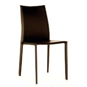  Baxton Studio Leather Dining Chair, Espresso Brown