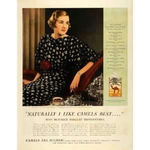  1935 Ad Reynolds Camels Beatrice Barclay Elphinstone 