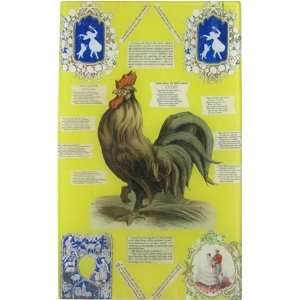  John Derian Rectangular Tray   Yellow Scrapbook Rooster 