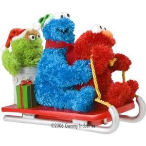  Elmo, Cookie Monster & Oscar in Sleigh