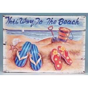 This Way to the Beach  Decorative Wooden Wall Plaque Sign  